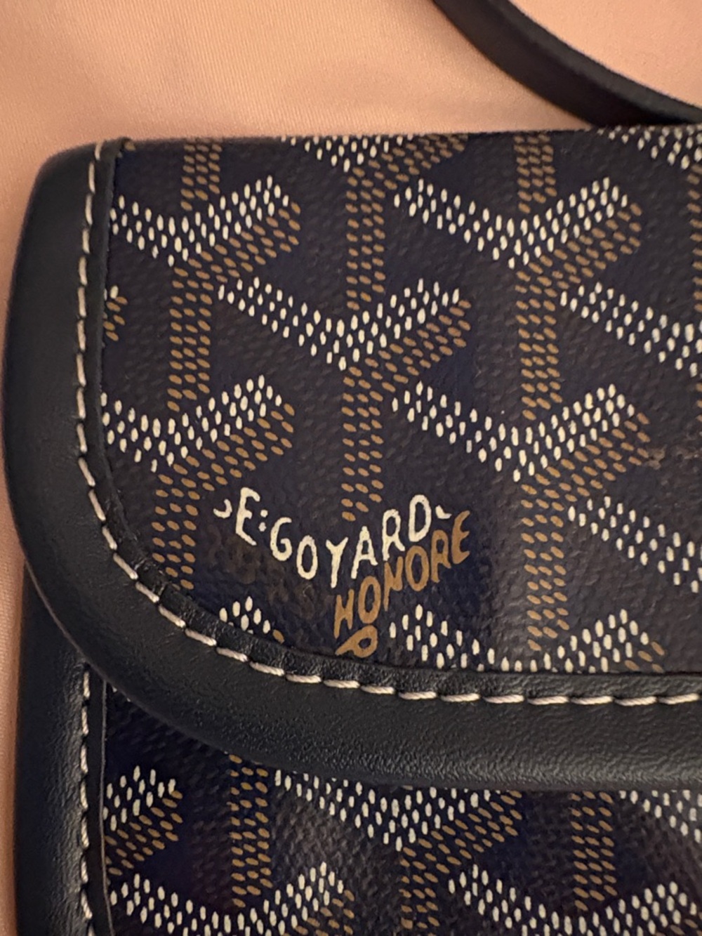 Goyard Black and Brown Chevron Snap Wallet